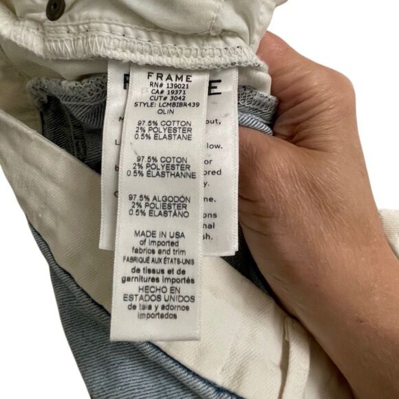 FRAME Denim Le Crop Mini Boot Jeans Color- Block in Olin Size 29 - Picture 8 of 9